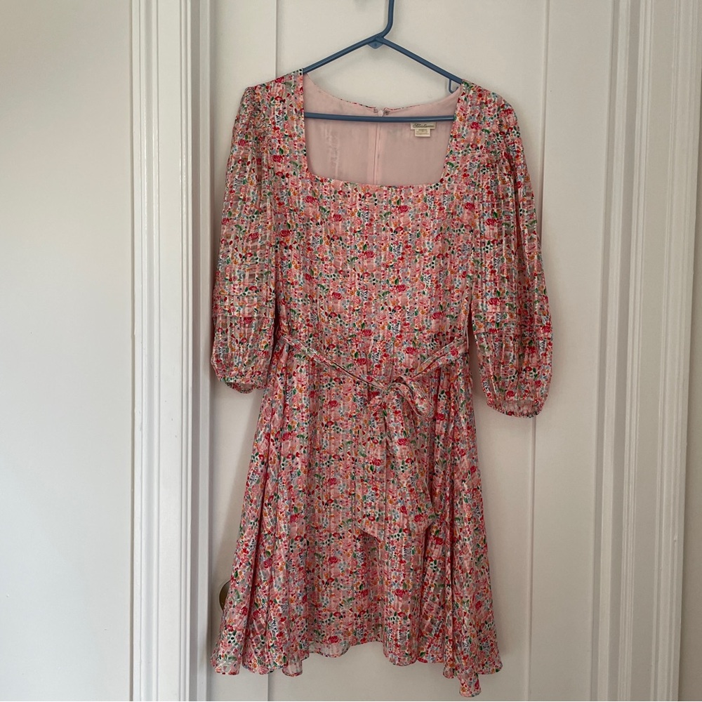 🌹 Shoshanna Morena Pink Rose Floral Dress with Sash Size 6